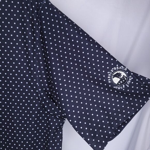 Peter Millar Summer Comfort Polo Shirt Mens XL Black Polka Dot Golf - Picture 4 of 11